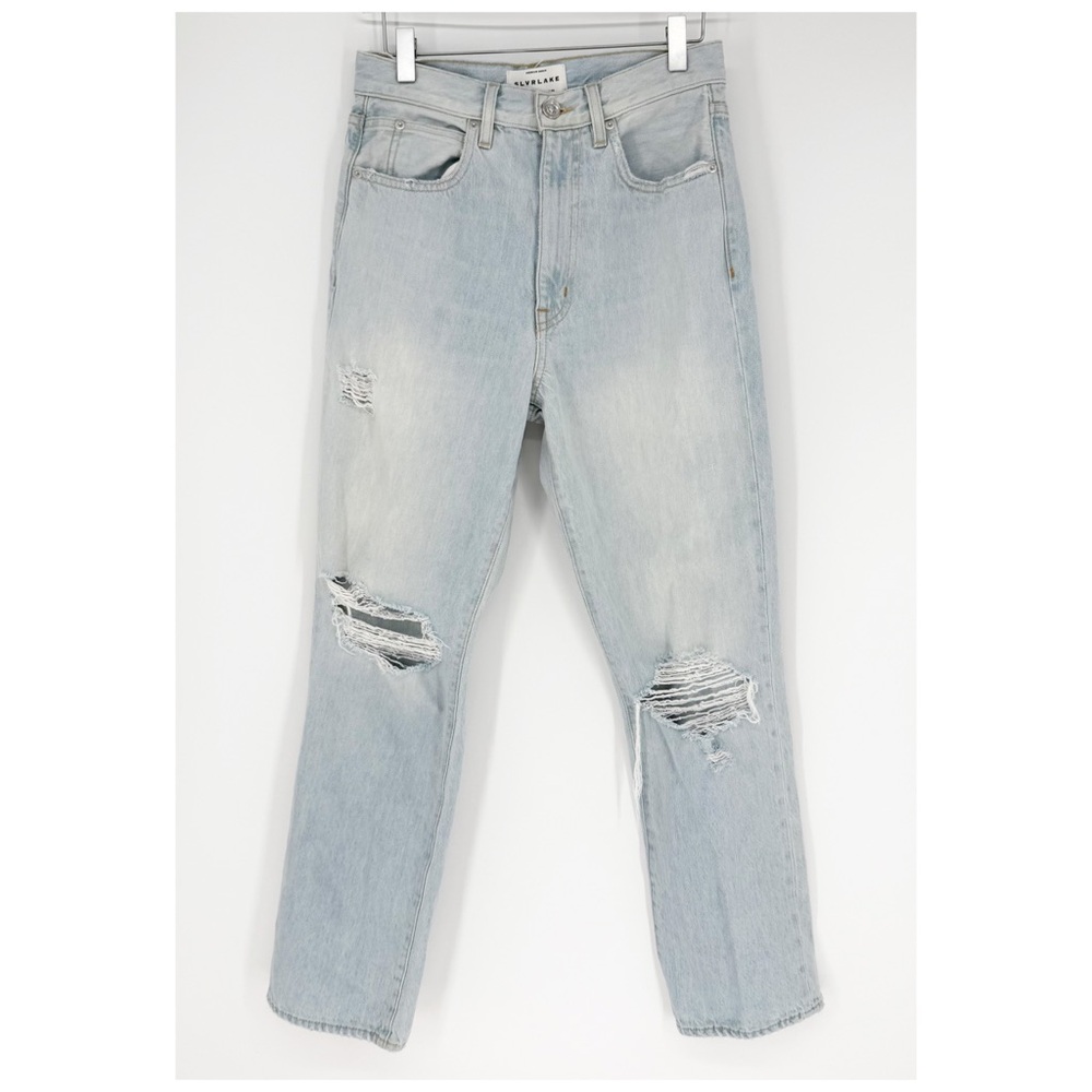 SLVRLAKE London Ankle Straight Leg Distressed Jeans 26 Blue‎ - Picture 2 of 8